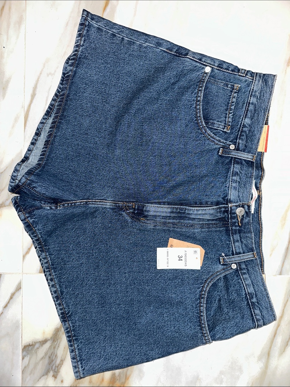 Levi's Dark Blue high waisted mom Denim Shorts